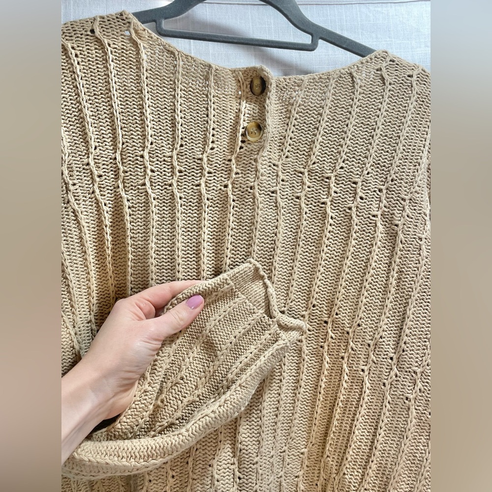 Nuggets Crew Neck Rare Retro 80-90’s Sweater Beige Sz M Cotton Blend